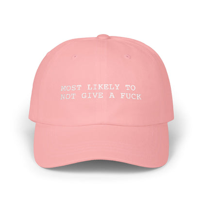 Most Likely To Not Give A Fuck Hat, Funny Graphic Embroidered Dad Cap, Cute Y2K Aesthetic Unisex Headwear