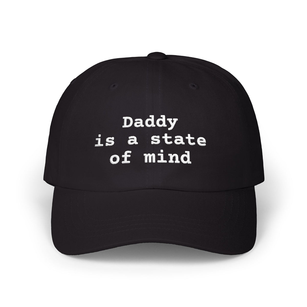 Daddy Is A State Of Mind Hat, Funny Graphic Embroidered Dad Cap, Cute Y2K Aesthetic Unisex Headwear